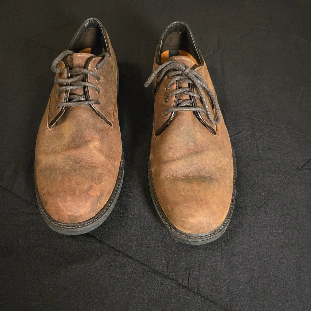 Timberland Shoes Mens Size 11.5 Brown Leather Lace Up Casual Anti-Fatigue Oxford